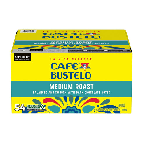 Cafe Bustelo Medium Roast Coffee, K-Cup Pods, 54 ct.